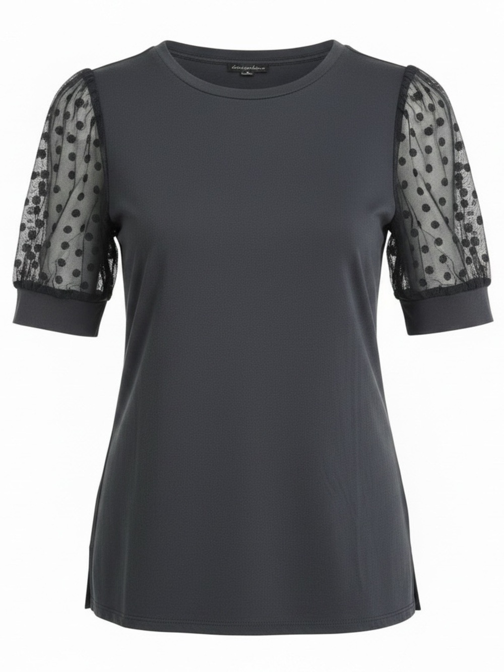 Navy Dot-Sleeve Short Sleeve Tee by